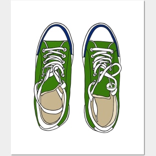 Green sneakers Posters and Art